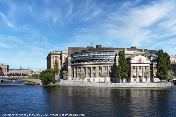 Stockholms Parliament Building Classic View Picture Board by Antony McAulay