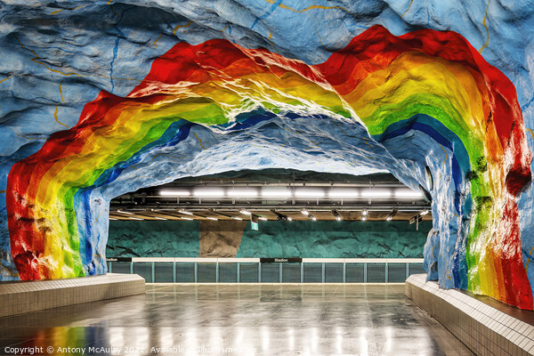 Stockholm Tunnelbana Stadhus Station Picture Board by Antony McAulay