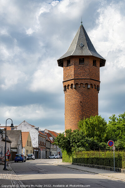 Nykobing Falster Red Brick WaterTower Picture Board by Antony McAulay