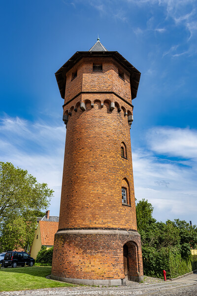 Nykobing Falster Red Brick Water Tower Picture Board by Antony McAulay