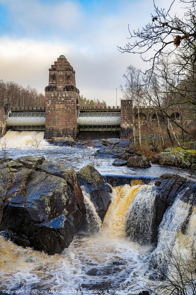 Karsefors Power Station Waterfall Picture Board by Antony McAulay