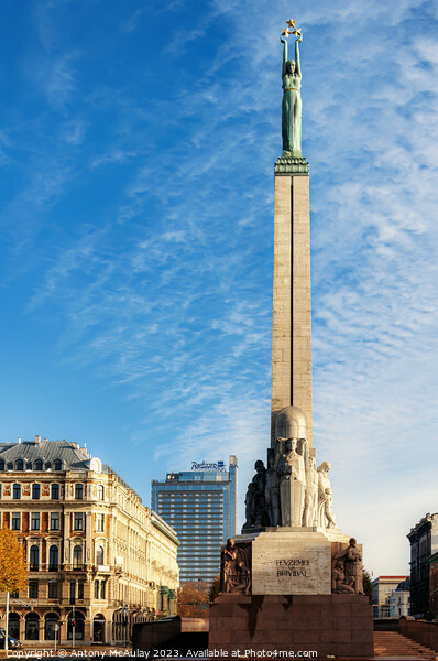 Riga Freedom Monument Picture Board by Antony McAulay
