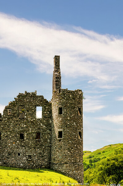 Kilchurn Castle Corner Turret Picture Board by Antony McAulay