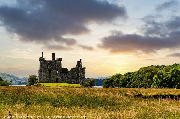 Kilchurn Castle Sunset Facade Picture Board by Antony McAulay