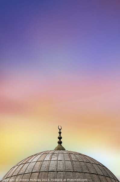 Istanbul Mosque Dome Sunrise Sky Picture Board by Antony McAulay
