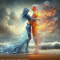 Buy canvas prints of Fire and Water Embrace by Antony McAulay