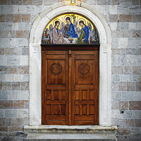 Buy canvas prints of Budva Stari Grad Church Doors by Antony McAulay