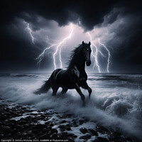 Buy canvas prints of Black Stallion in a Storm by Antony McAulay