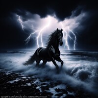 Buy canvas prints of Black Stallion in a Storm by Antony McAulay