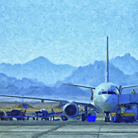 Buy canvas prints of Aeroplane At Airport by Antony McAulay