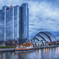 Buy canvas prints of Clydeside Glasgow Painting by Antony McAulay