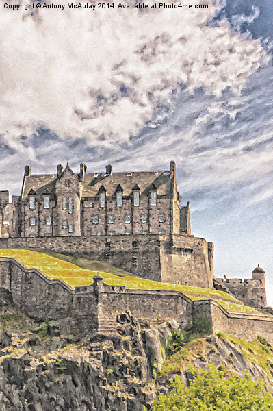 Edinburgh Castle Painting Picture Board by Antony McAulay