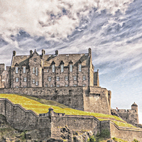 Buy canvas prints of Edinburgh Castle Painting by Antony McAulay