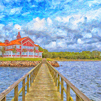 Buy canvas prints of Landskrona sea shore painting by Antony McAulay