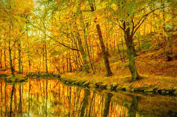 Helsingborg Woodlands Digital Painting Picture Board by Antony McAulay