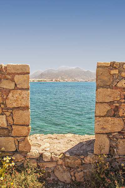 Veiw of Lerapetra from Kales Fort Portrait Composi Picture Board by Antony McAulay