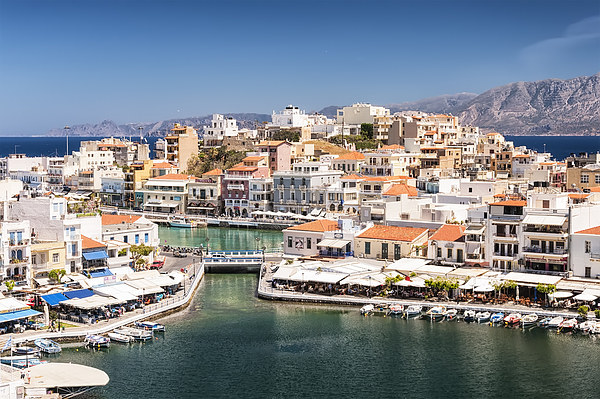 Agios Nikolaos Harbour Picture Board by Antony McAulay