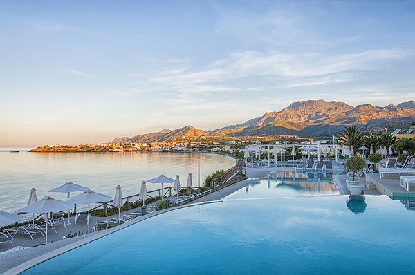 Hotel Pool Makrigialos Morning Picture Board by Antony McAulay