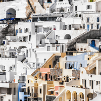 Buy canvas prints of Santorini Fira steep perspective by Antony McAulay