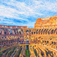 Buy canvas prints of Rome Colosseum Digital Painting by Antony McAulay