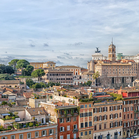 Buy canvas prints of Rome Panoramic Cityscape by Antony McAulay