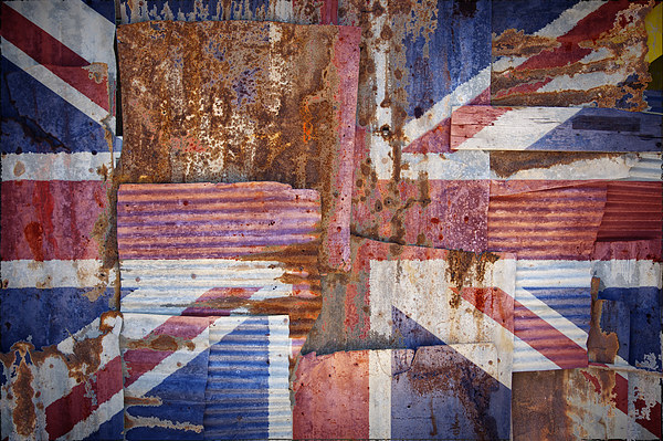 Corrugated Iron United Kingdom Flag Picture Board by Antony McAulay