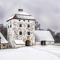 Buy canvas prints of Hovdala Castle Courtyard in Winter by Antony McAulay