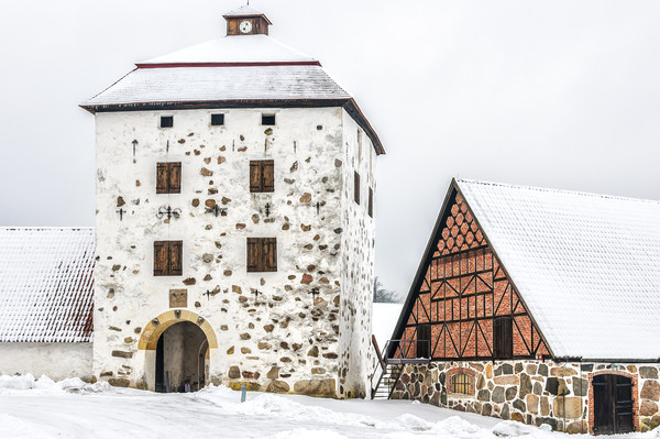 Hovdala Castle Gatehouse in Winter Picture Board by Antony McAulay