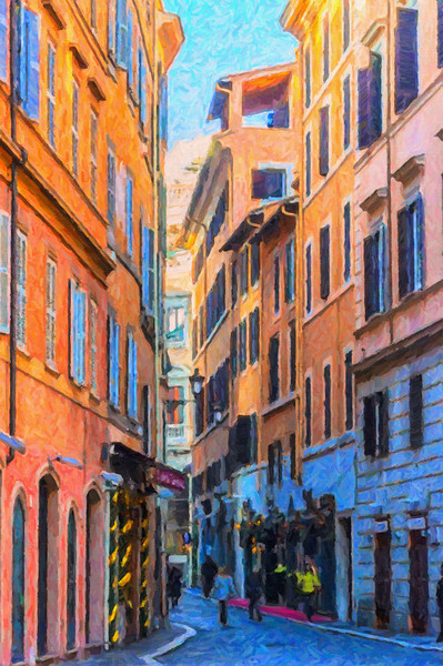 Rome Street Painting Picture Board by Antony McAulay