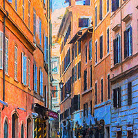 Buy canvas prints of Rome Street Painting by Antony McAulay