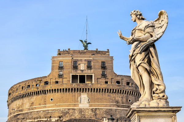 Rome Angel Statue at the Castel Sant Angelo Picture Board by Antony McAulay