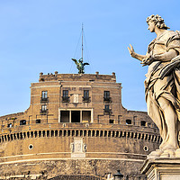 Buy canvas prints of Rome Angel Statue at the Castel Sant Angelo by Antony McAulay