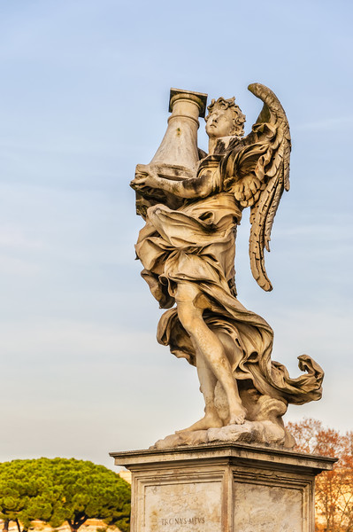 Rome Angel Statue on Bridge Picture Board by Antony McAulay
