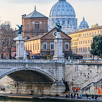 Buy canvas prints of Rome Saint Peters Basilica from the tiber by Antony McAulay