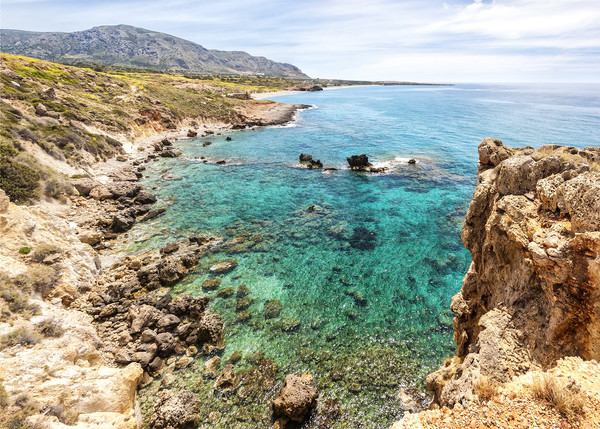 Makrygialos Cove Picture Board by Antony McAulay
