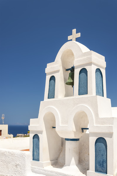 Santorini Bell Tower in Oia Picture Board by Antony McAulay