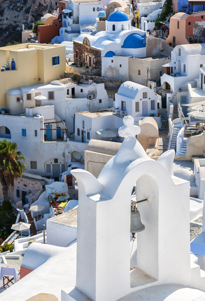 Santorini Bell Tower shallow DOF Picture Board by Antony McAulay