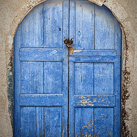 Buy canvas prints of Santorini Blue Door by Antony McAulay