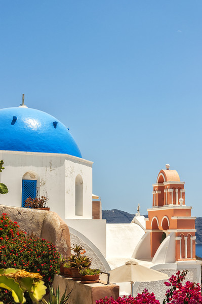 Santorini Oia Church with Bell Tower Picture Board by Antony McAulay