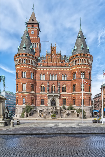 Helsingborg Town Hall Facade Picture Board by Antony McAulay
