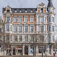 Buy canvas prints of Helsingborg Corner Building Facade by Antony McAulay