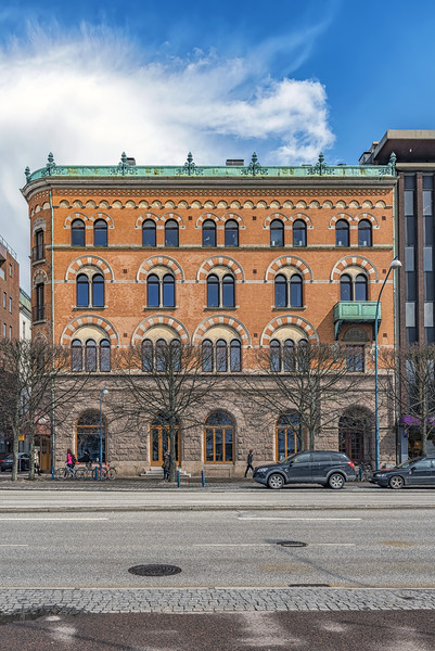 Helsingborg Building Corner Facade Picture Board by Antony McAulay