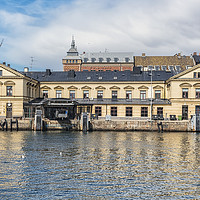 Buy canvas prints of Helsingborg Ferry Terminal Building Facade by Antony McAulay