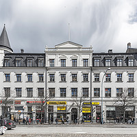Buy canvas prints of Helsingborg Main Street Building Facade by Antony McAulay