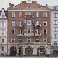 Buy canvas prints of Helsingborg Red Brick Building Facade by Antony McAulay