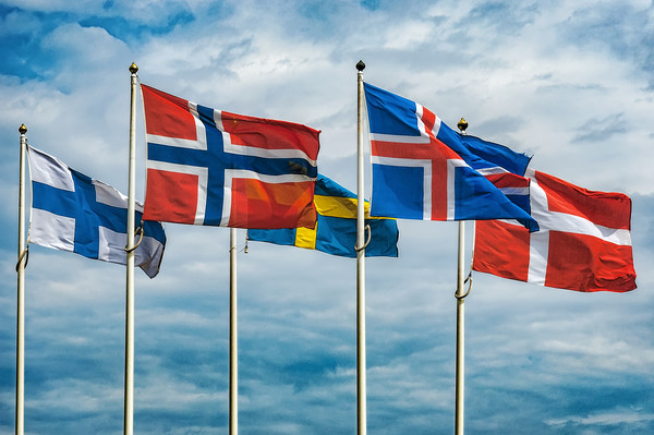 Flags of Scandinavia Picture Board by Antony McAulay