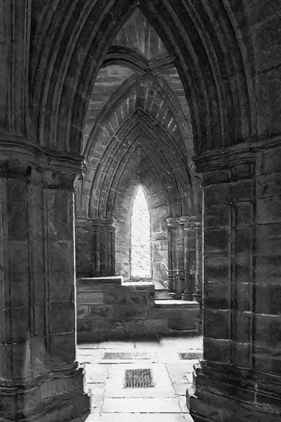 Glasgow Cathedral Interior Digital Painting Picture Board by Antony McAulay