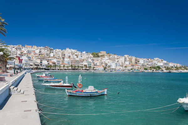 Sitia Seafront Picture Board by Antony McAulay