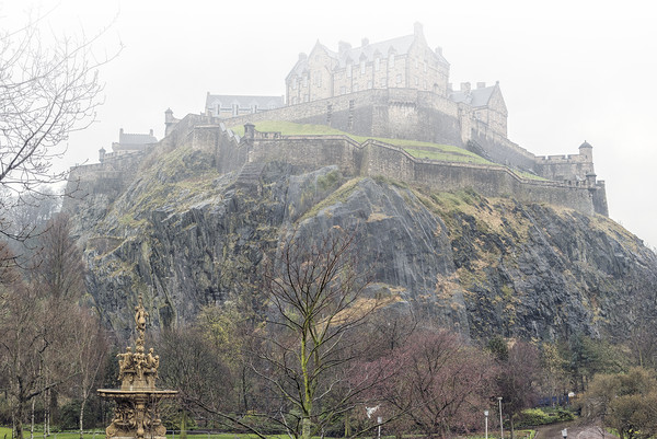 Edinburgh Castle in the Fog Picture Board by Antony McAulay