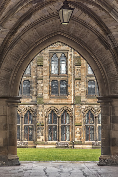 Glasgow University Through the Arch Picture Board by Antony McAulay